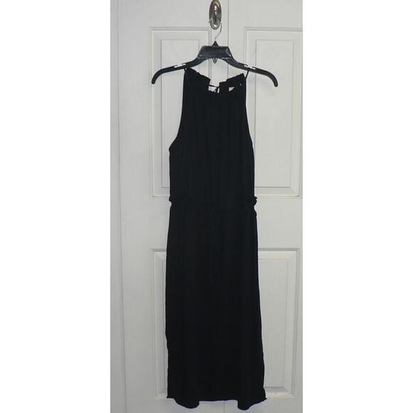 Splendid Women's Sleeveless Halter Neck Side Slit Maxi Dress in Black Large $128 - Picture 1 of 3
